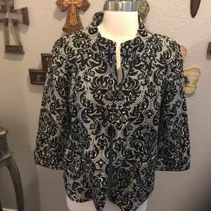 Women’s black and white paisley jacket